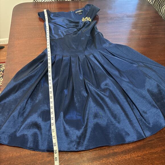 Jessica Howard Retro Cocktail Midi Dress Size 12 A-Line Glam Holiday Occasion - Picture 5 of 9